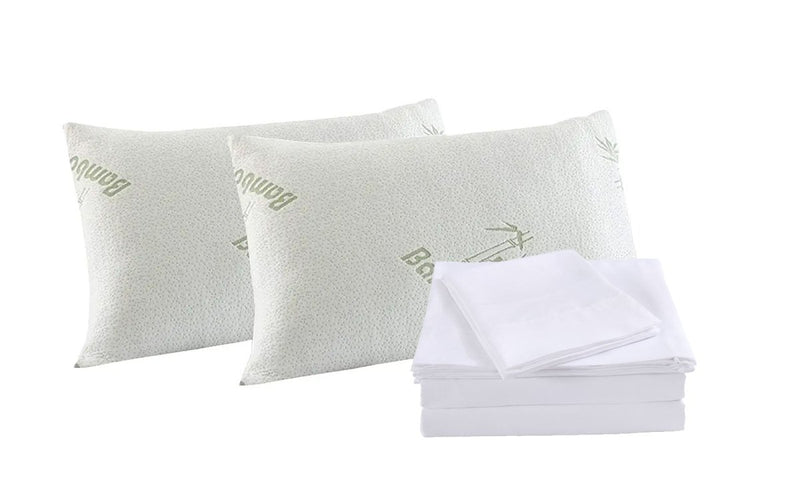 Danoz Beddings - Royal Comfort Bamboo Blend Sheet Set 1000TC + Free 2 x Bamboo Pillows Ultra Soft - King - White - danozdirect