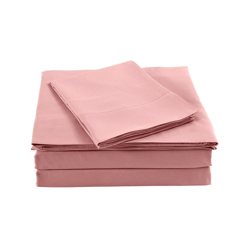 Danoz Beddings - Royal Comfort Bamboo Blended Sheet & Pillowcases Set 1000TC Ultra Soft Bedding - King - Blush - danozdirect
