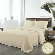Danoz Beddings - Royal Comfort Bamboo Blended Sheet & Pillowcases Set 1000TC Ultra Soft Bedding - King - Ivory - danozdirect