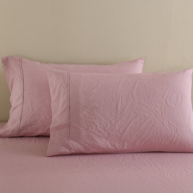 Danoz Beddings - Royal Comfort Flax Linen Blend Sheet Set Bedding Luxury Breathable Ultra Soft - King - Mauve - danozdirect
