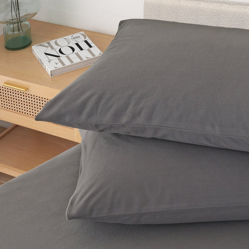 Danoz Beddings - Royal Comfort Polar Fleece Flannel Sheet Set Ultra Soft Plush Cozy - Single - Charcoal - danozdirect
