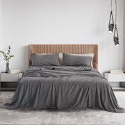 Danoz Beddings - Royal Comfort Polar Fleece Flannel Sheet Set Ultra Soft Plush Cozy - Single - Charcoal - danozdirect