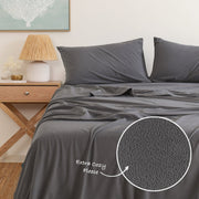 Danoz Beddings - Royal Comfort Polar Fleece Flannel Sheet Set Ultra Soft Plush Cozy - Single - Charcoal - danozdirect