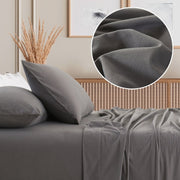 Danoz Beddings - Royal Comfort Polar Fleece Flannel Sheet Set Ultra Soft Plush Cozy - Single - Charcoal - danozdirect