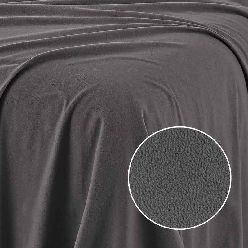 Danoz Beddings - Royal Comfort Polar Fleece Flannel Sheet Set Ultra Soft Plush Cozy - Single - Charcoal - danozdirect