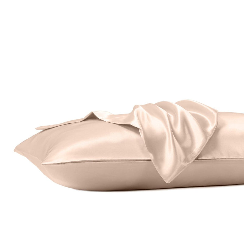 Danoz Beddings - Royal Comfort Satin Sheet Set 3 Piece Fitted Sheet Pillowcase Soft - King - Champagne Pink - danozdirect