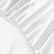 Danoz Beddings - Royal Comfort Satin Sheet Set 3 Piece Fitted Sheet Pillowcase Soft - King - White - danozdirect