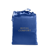 Danoz Beddings - Royal Comfort Satin Sheet Set 4 Piece Fitted Flat Sheet Pillowcases - King - Navy Blue - danozdirect