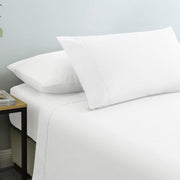 Danoz Beddings - Royal Comfort Vintage Washed 100% Cotton Sheet Set Fitted Flat Sheet Pillowcases - King - White - danozdirect