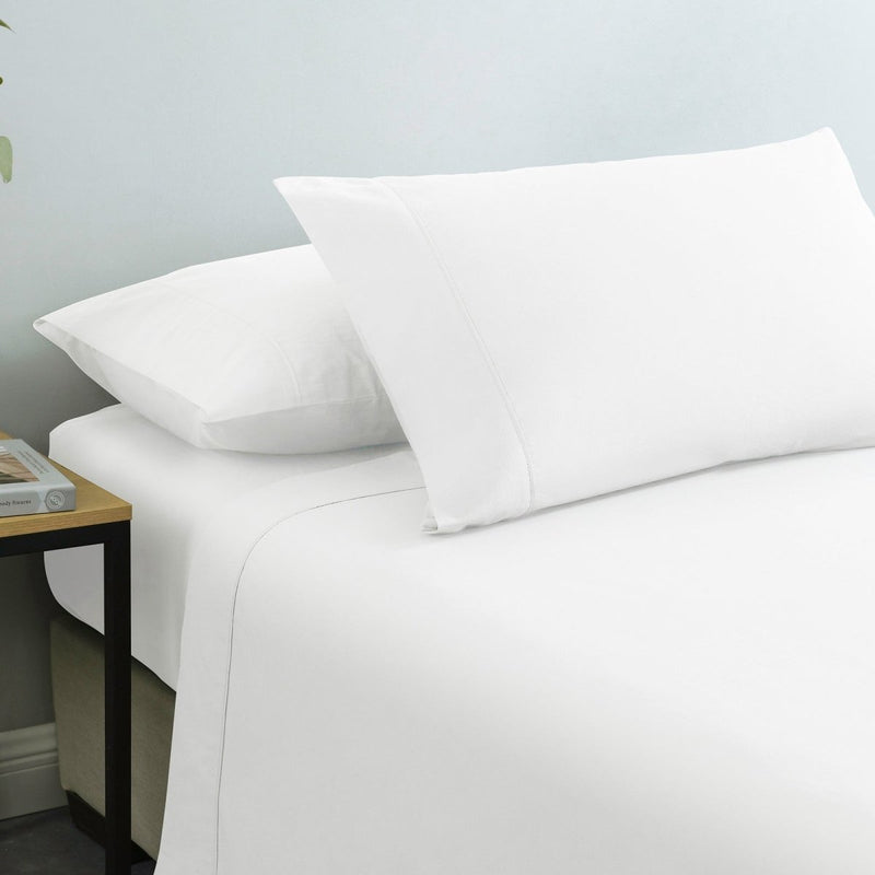 Danoz Beddings - Royal Comfort Vintage Washed 100% Cotton Sheet Set Fitted Flat Sheet Pillowcases - King - White - danozdirect