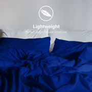 Danoz Beddings - Royal Comfort Vintage Washed 100% Cotton Sheet Set Fitted Flat Sheet Pillowcases - Single - Royal Blue - danozdirect