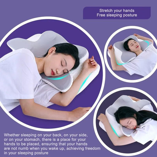 Danoz Bedroom - Memory Foam Pillows Butterfly Shaped Relaxing Cervical Slow Rebound Neck Pillow Pain Relief Sleeping Orthopedic Pillow - danozdirect