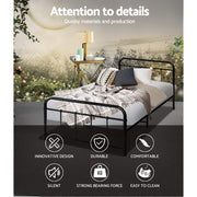 Danoz Bedrooms 🛏️ Artiss Bed Frame Metal Frames LEO - Single (Black) - Incl. Postage - danozdirect