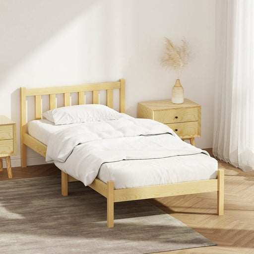 Danoz Bedrooms 🛏️ Artiss Bed Frame Single Size Wooden Oak SOFIE - Incl. Delivery - danozdirect