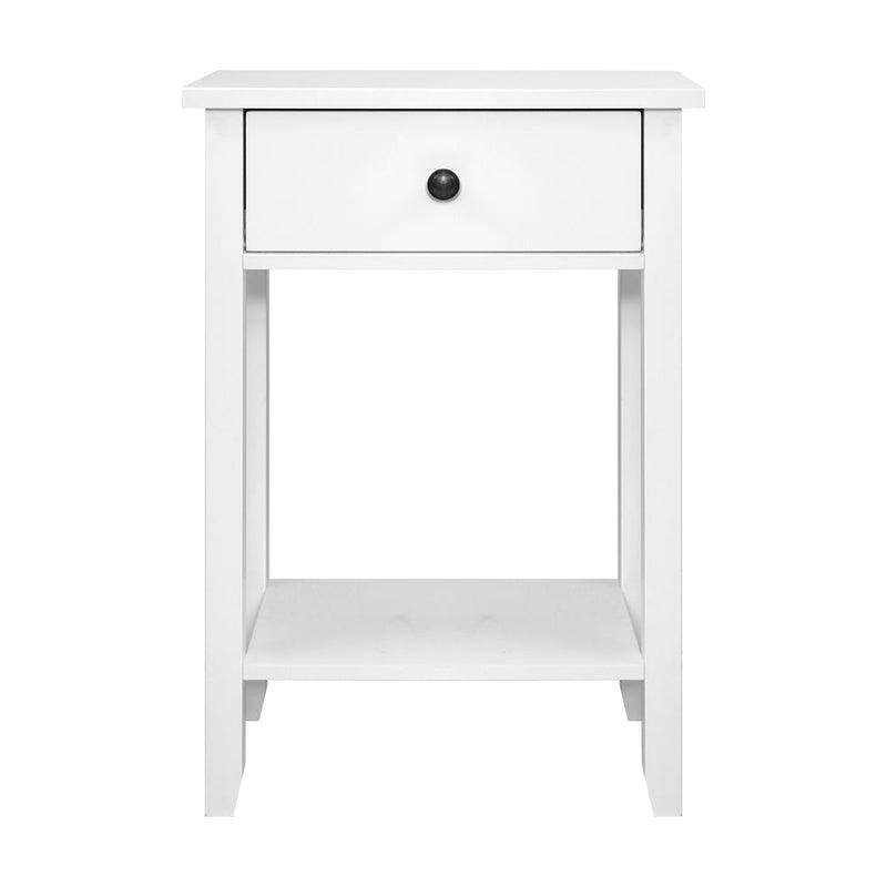 Danoz Bedrooms 🛏️ Artiss Bedside Table 1 Drawer with Shelf - BOWIE White - Incl. Postage - danozdirect