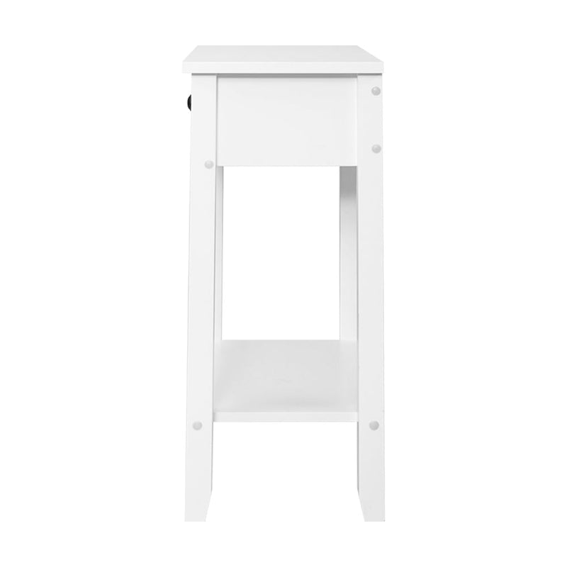 Danoz Bedrooms 🛏️ Artiss Bedside Table 1 Drawer with Shelf - BOWIE White - Incl. Postage - danozdirect