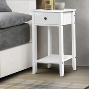 Danoz Bedrooms 🛏️ Artiss Bedside Table 1 Drawer with Shelf - BOWIE White - Incl. Postage - danozdirect