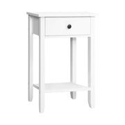 Danoz Bedrooms 🛏️ Artiss Bedside Table 1 Drawer with Shelf - BOWIE White - Incl. Postage - danozdirect
