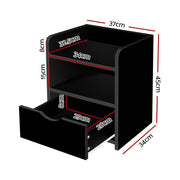 Danoz Bedrooms 🛏️ Artiss Bedside Table 1 Drawer with Shelf - FARA Black - Incl. Postage - danozdirect