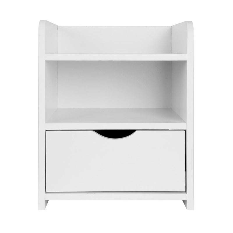 Danoz Bedrooms 🛏️ Artiss Bedside Table 1 Drawer with Shelf - FARA White - Incl. Postage - danozdirect