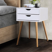 Danoz Bedrooms 🛏️ Artiss Bedside Table 2 Drawers - BODIE White - Incl. Delivery - danozdirect