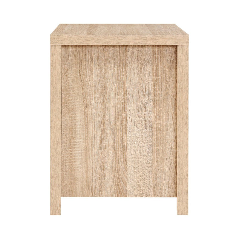 Danoz Bedrooms 🛏️ Artiss Bedside Table 2 Drawers - MAXI Pine - Incl. Delivery - danozdirect