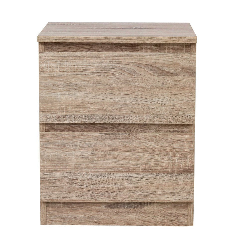 Danoz Bedrooms 🛏️ Artiss Bedside Table 2 Drawers - PEPE Oak - Incl. Delivery - danozdirect