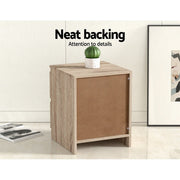Danoz Bedrooms 🛏️ Artiss Bedside Table 2 Drawers - PEPE Oak - Incl. Delivery - danozdirect
