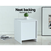 Danoz Bedrooms 🛏️ Artiss Bedside Table 2 Drawers - PEPE White - Incl. Postage - danozdirect