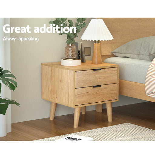 Danoz Bedrooms 🛏️ Artiss Bedside Table Drawers Nightstand Side End Table Storage Cabinet Pine MAJD - Incl. Delivery - danozdirect