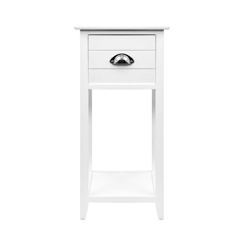 Danoz Bedrooms 🛏️ Artiss Bedside Table Vintage - THYME White - Incl. Postage - danozdirect