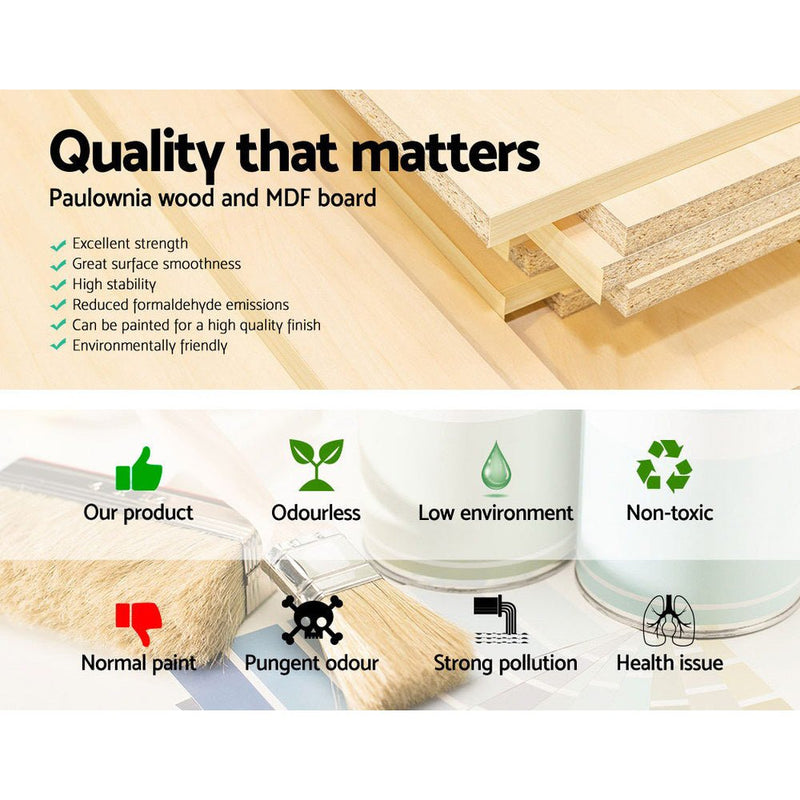 Danoz Bedrooms 🛏️ Artiss Bedside Table Vintage - THYME White - Incl. Postage - danozdirect