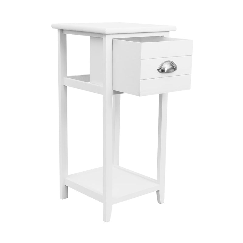 Danoz Bedrooms 🛏️ Artiss Bedside Table Vintage - THYME White - Incl. Postage - danozdirect