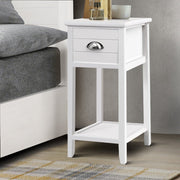 Danoz Bedrooms 🛏️ Artiss Bedside Table Vintage - THYME White - Incl. Postage - danozdirect