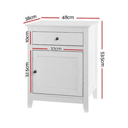 Danoz Bedrooms 🛏️ Artiss Bedside Tables Big Storage Drawers Cabinet Nightstand Lamp Chest White - Incl. Postage - danozdirect