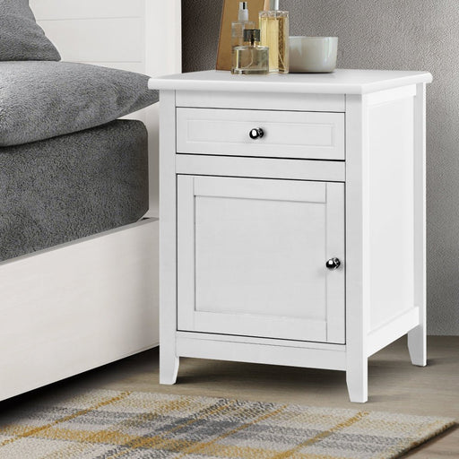 Danoz Bedrooms 🛏️ Artiss Bedside Tables Big Storage Drawers Cabinet Nightstand Lamp Chest White - Incl. Postage - danozdirect