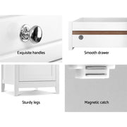 Danoz Bedrooms 🛏️ Artiss Bedside Tables Big Storage Drawers Cabinet Nightstand Lamp Chest White - Incl. Postage - danozdirect