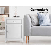 Danoz Bedrooms 🛏️ Artiss Bedside Tables Big Storage Drawers Cabinet Nightstand Lamp Chest White - Incl. Postage - danozdirect