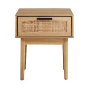 Danoz Bedrooms 🛏️ Artiss Bedside Tables Table 1 Drawer Storage Cabinet Rattan Wood Nightstand - danozdirect