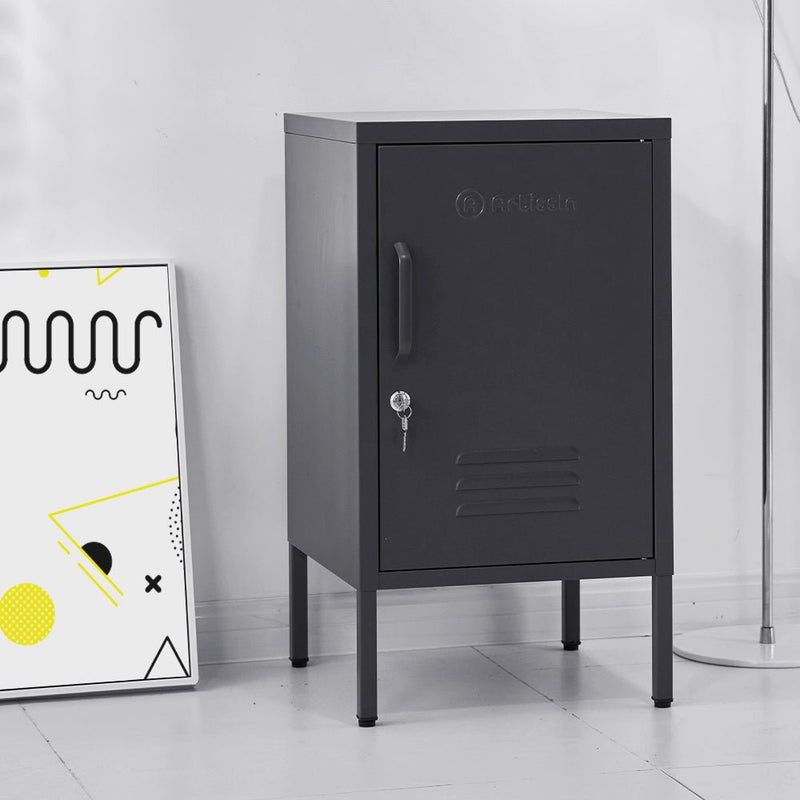 Danoz Bedrooms - ArtissIn Bedside Table Metal Cabinet - MINI Black - Free Postage! - danozdirect