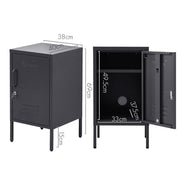 Danoz Bedrooms - ArtissIn Bedside Table Metal Cabinet - MINI Black - Free Postage! - danozdirect