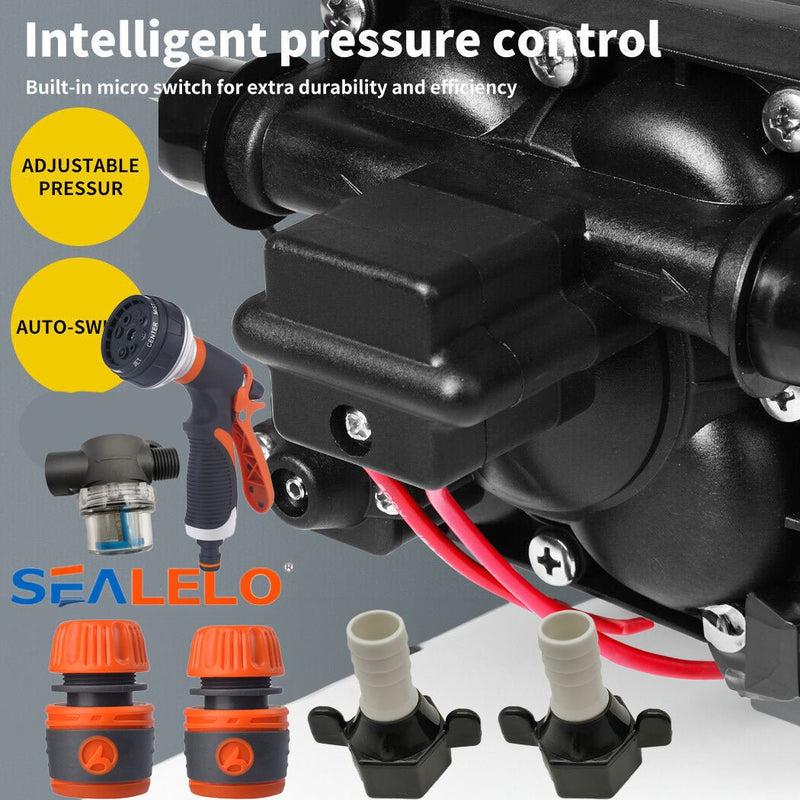 Danoz Camping ⛺ 12V SEALFLO Water Pump High Pressure Self - priming rv Camping Boat 70PSI 11.3L/M - danozdirect