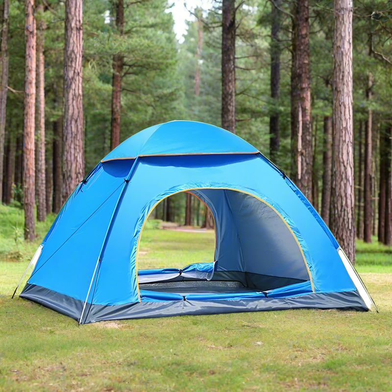 Danoz Camping 2 - 3 people Double door tent - blue 200 * 150 * 110cm - Incl. Delivery - danozdirect