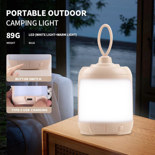 Danoz Camping - 2PCS Compact Outdoor Camping Light with 4 Modes & Type - C Charging - 500LM, IPX4 Waterproo - danozdirect