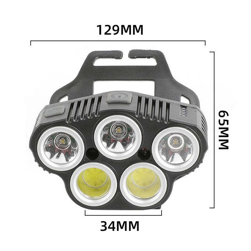 Danoz Camping - 6 Modes LED Head Torch Induction Headlight Camping COB Infrared Strong Lights - danozdirect