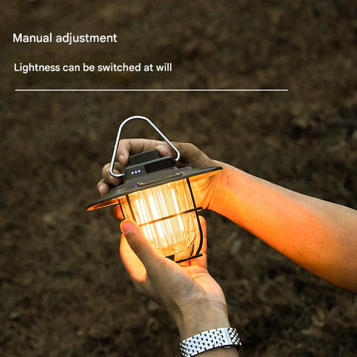Danoz Camping - Beige Vintage LED Camping Lantern - Rechargeable, Stepless Dimming, Power Bank - danozdirect