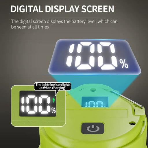 Danoz Camping - Green Foldable LED Camping Lantern with 6 Modes & USB Type - C Output - 48LED, IPX4 Waterproof, 3 Styles - danozdirect