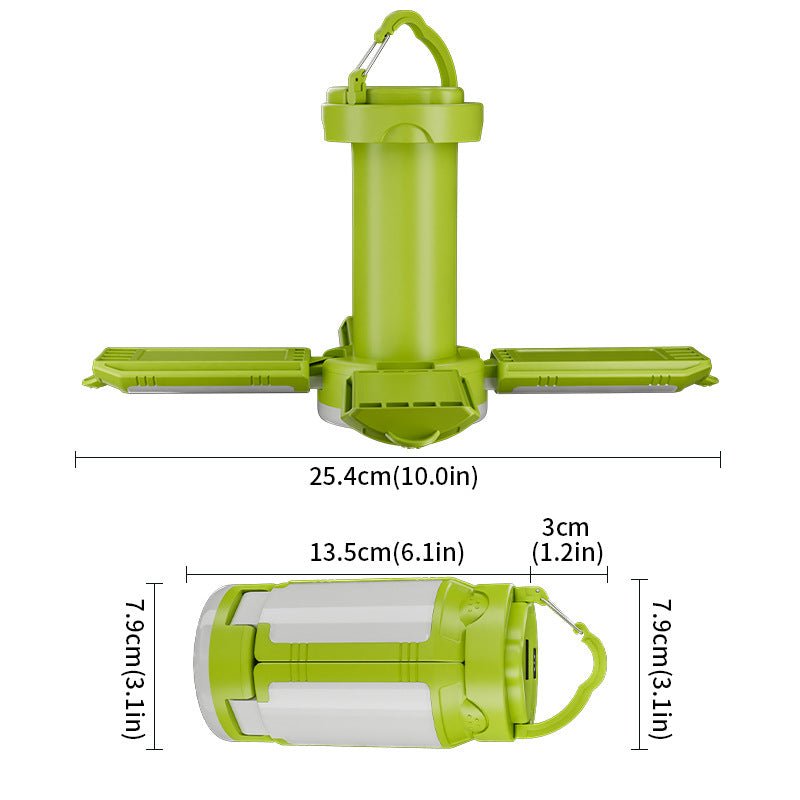 Danoz Camping - Green Foldable LED Camping Lantern with 6 Modes & USB Type - C Output - 48LED, IPX4 Waterproof, 3 Styles - danozdirect