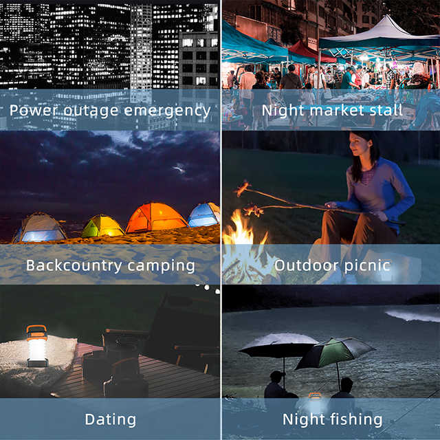 Danoz Camping - Orange Collapsible Portable Solar LED Camping Lantern with USB Charging - danozdirect