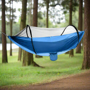 Danoz Camping - Outdoor Camping Hammock with Mosquito Net - 240x100cm Lightweight Portable Hammock Single Blue - danozdirect